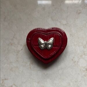 Brighton Silver Butterfly Heart Mirror